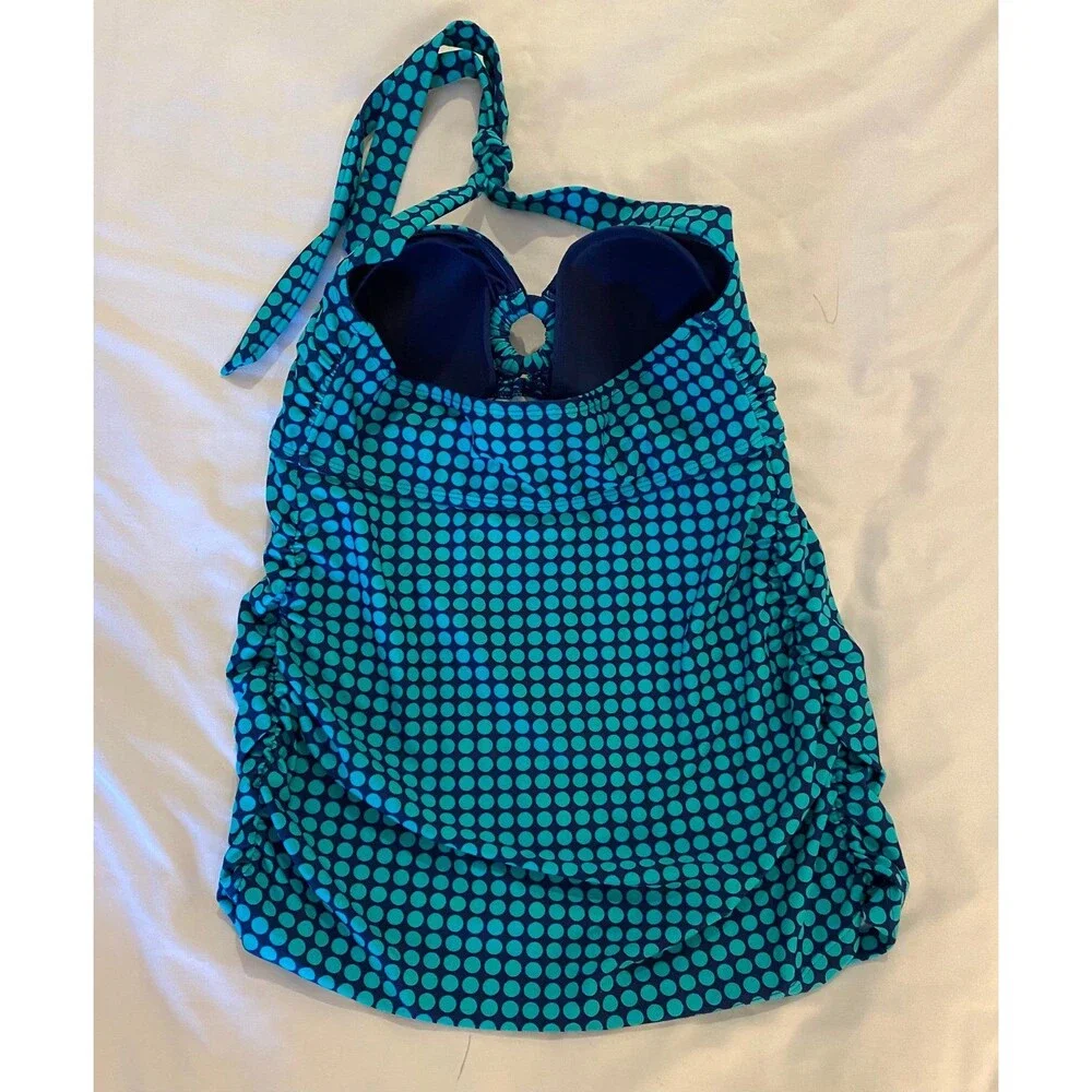 Oh‎ Baby by Motherhood Maternity Swimsuit Halter Top Medium Turquoise Summer